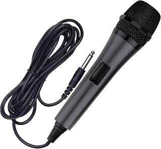 Karaoke USA M187 Professional Dynamic Microphone (Corded),Black