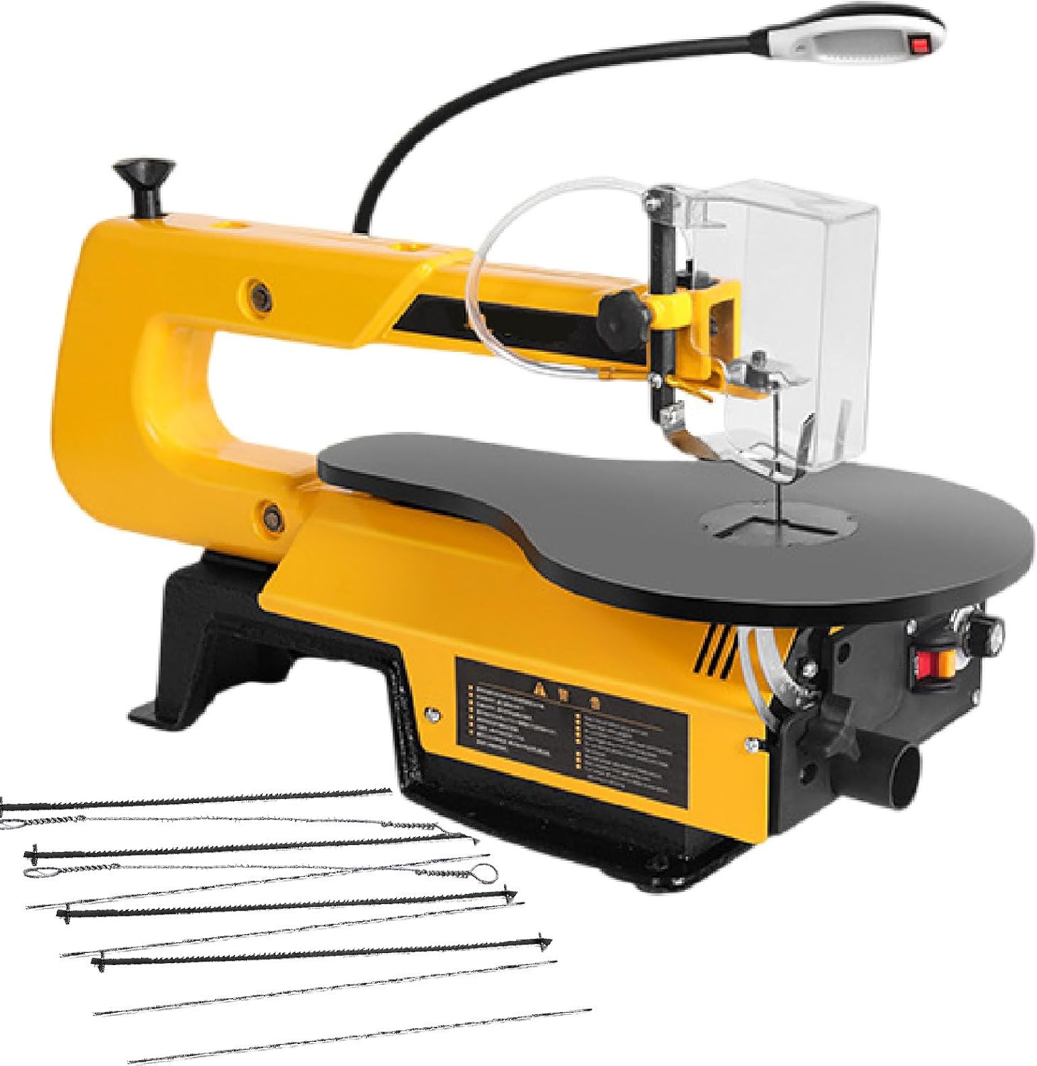Variable Speed Scroll Saw 16-Inch |0-50mm Cutting Height Adjustable, 45° Bevel Cuts, with Anti-Vibration Base & 10 Saw Blades | for Detailed Wood Art & DIY Projects PremiumModel