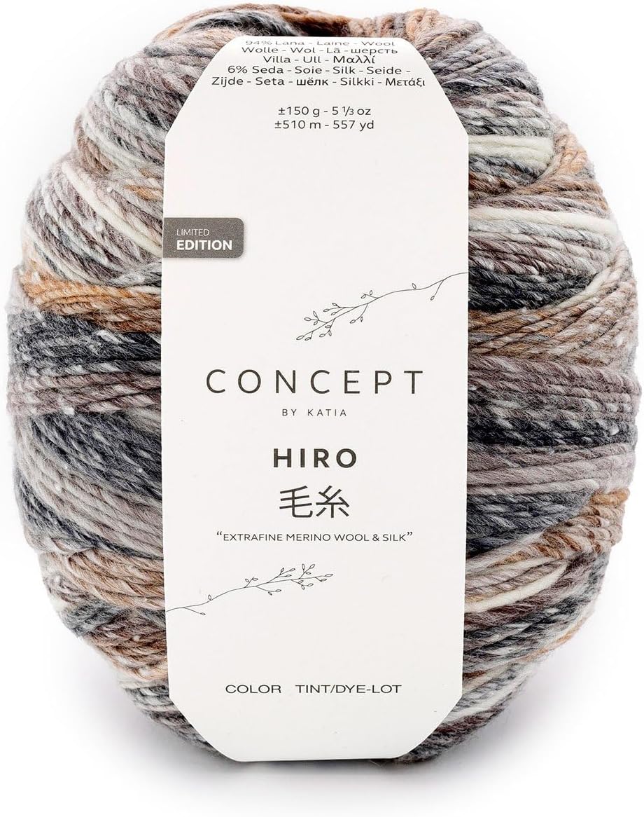 Katia HIRO by Concept in 150g and 510m balls (203 - Brown-Grey)