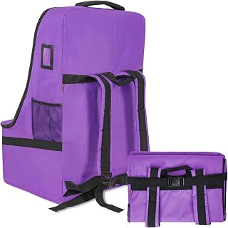 Car Seat Travel Bag Heavy Duty Car Seat Bag for Airplane Gate Check Car Seat Backpack with Shoulder Strap, Purple