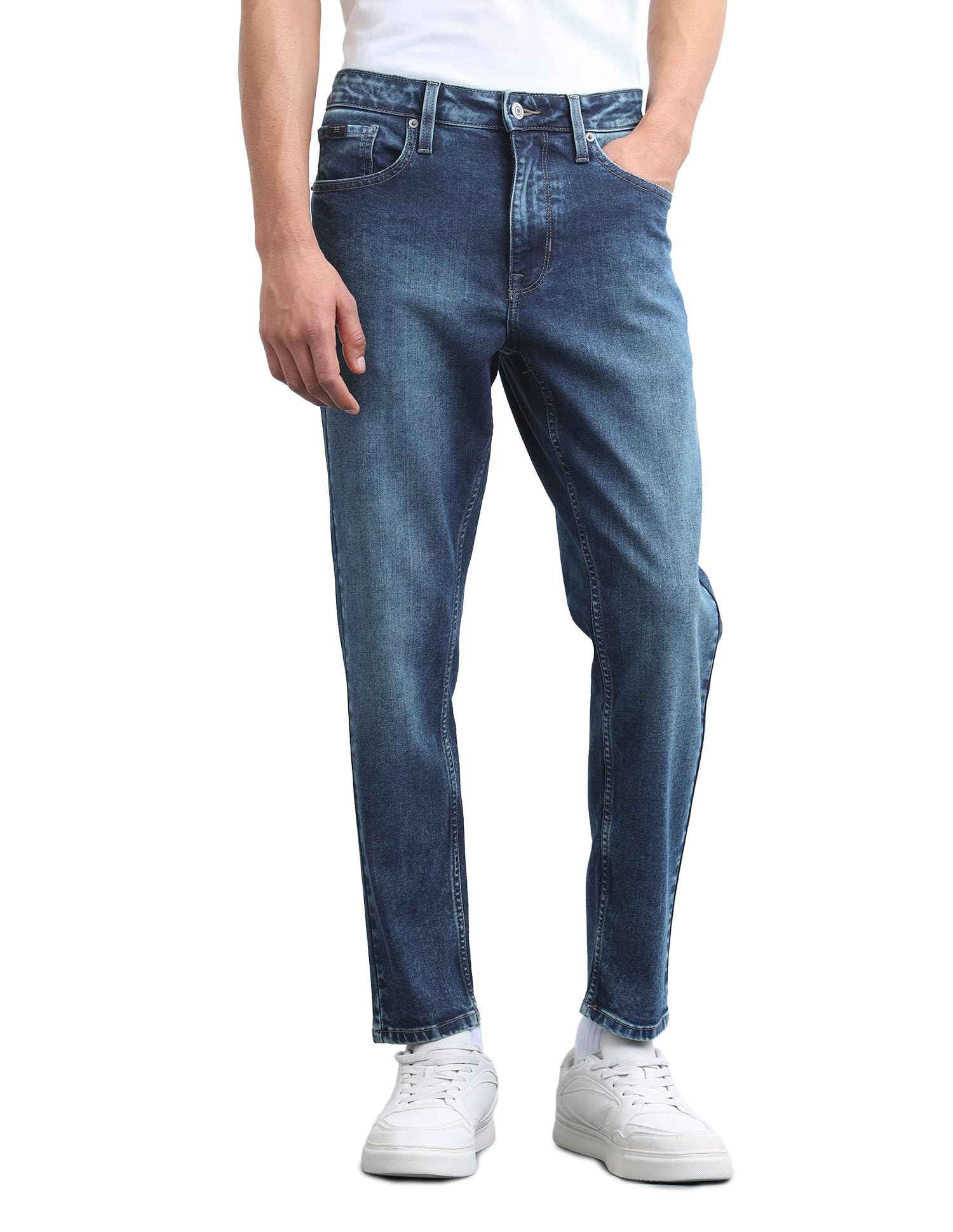 flying machine Men's Relaxed Tapered Fit Jeans| Solid | Mid Rise | Stretchable | Jeans for Man-picture-12