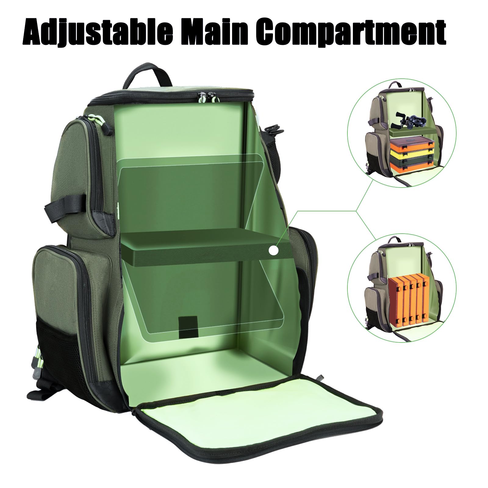 Seaknight Bolsa de Pesca SK004 Mochila Multifuncional Impermeable con Caja de señuelos Mochila de Almacenamiento para Acampar al Aire Libre Senderismo