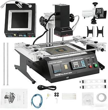 BGA Rework Station, 110V Reflow Soldering Machine with 8 Rising Temperature Segments, 8 Thermostatic Segments, 10 Saveable Temperature Profiles Small Rework Station for Laptop Motherboards