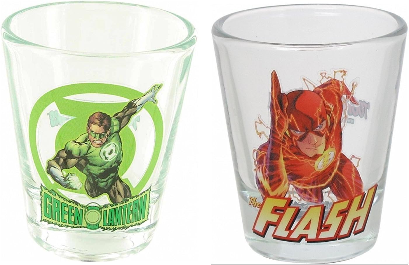 DC Comics Green Lantern & Flash 2-oz. Shot Glasses (Set of 2)