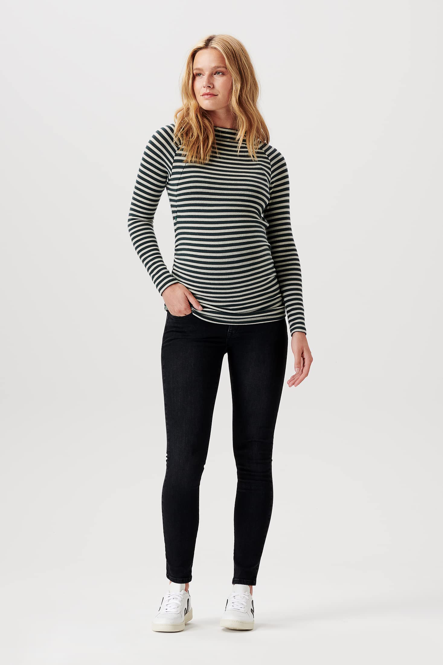 Noppies Top Pomeroy Nursing Long Sleeve Camiseta, Green Gables-P982, 44 para Mujer
