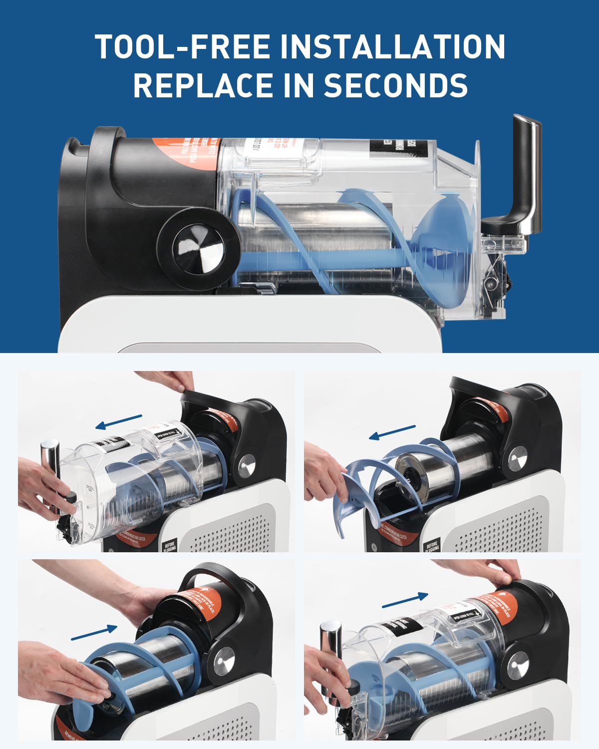 Replacement Blades for Ninja Slushie FS301 & FS300 - One-Piece Molding PP Material - Accessories for Ninja Slushie Machine