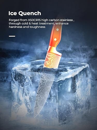 Miniatura 6 de Juego de cuchillos con tecnología avanzada de autoafilado, cuchillos de cocina de textura ondulada de 14 piezas, juego de cuchillos de acero