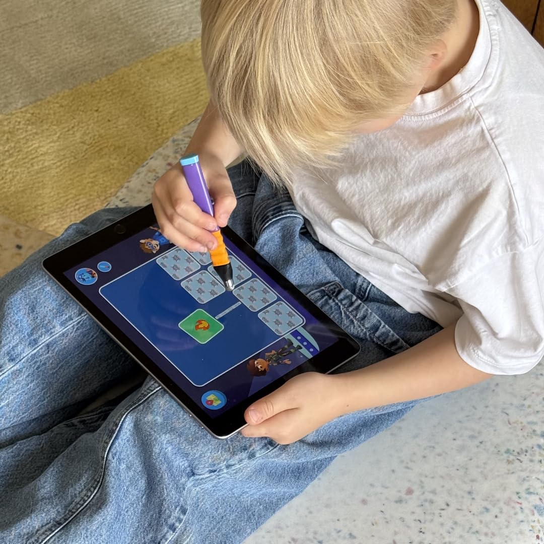 Edurino Ergonomischer Eingabestift | Tablet Stift für Kinder | Eingabestift für Edurino Figuren | Lernspiele ab 4 Jahren | Dreipunktgriff | Stylus Touch Pen (Lila)