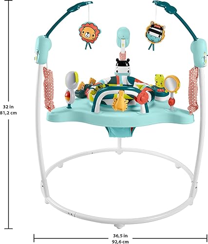 Miniatura 6 de Fisher-Price Baby Bouncer Centro de actividades Blooming Fun Jumperoo con luces musicales y juguetes de desarrollo para bebés