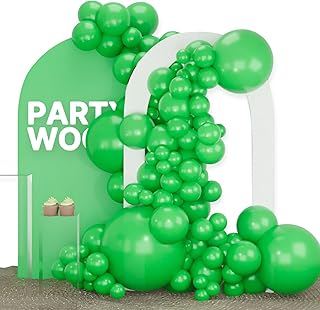 Green Balloons 100 pcs Different Sizes of 36 18 12 10 5 Inch Green Balloon Arch Kit Garland for Birthday Baby Shower Graduation Dinosaur Jungle Golf Football Theme Party Decorations Green-Y24