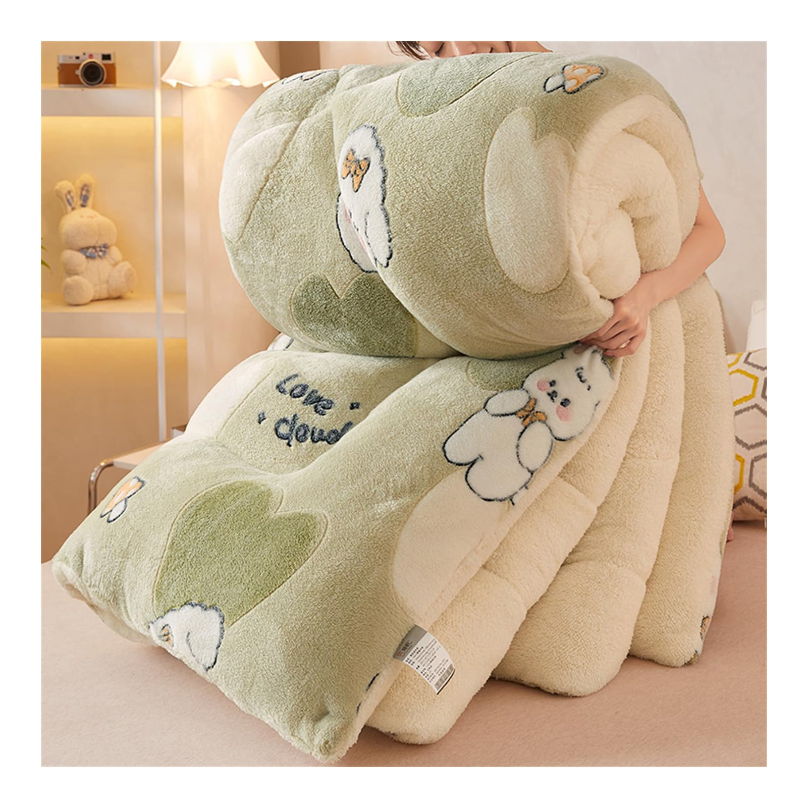 Couette d'hiver en velours d'agneau pour cocooning au chaud à la maison