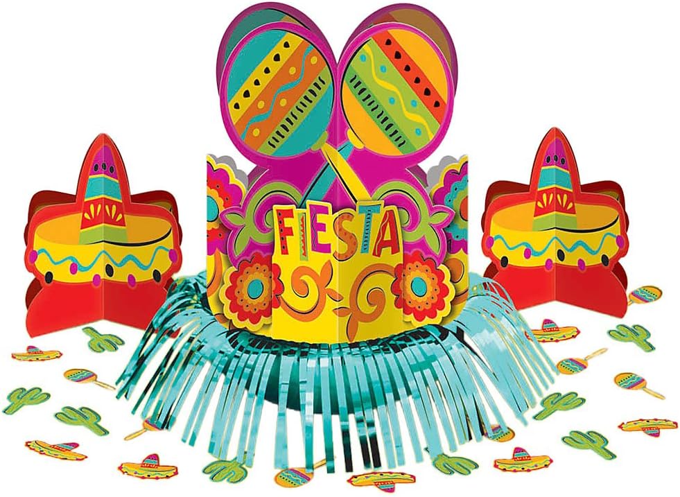 Vibrant Multicolor Fiesta Table Decorating Kit (1 Set) - Unique & Durable Party Essential, All-in-One Package - Perfect for Any Celebration 12 Feet image 2 of 2 B006U47CCE