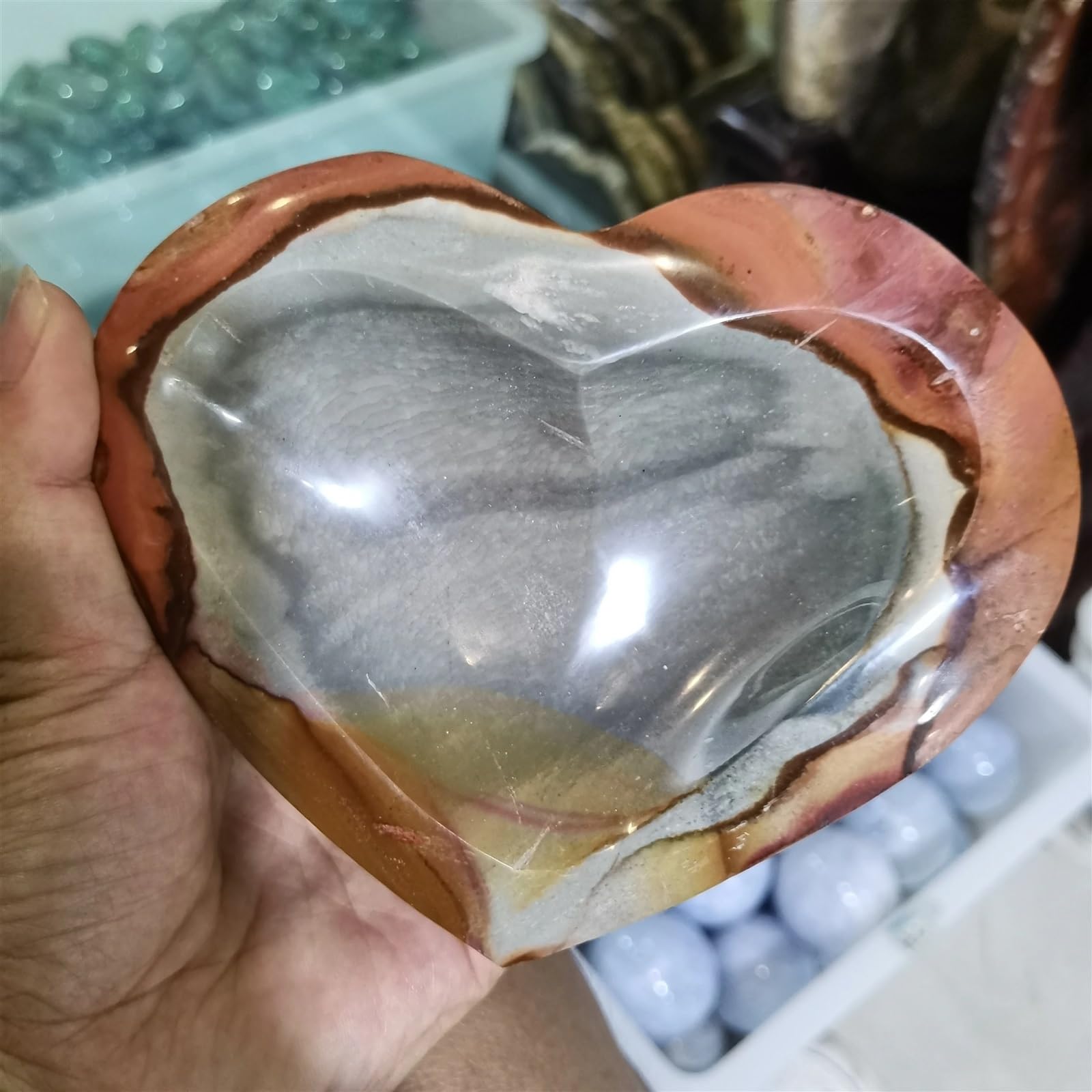 AUOQKQUT Ocean Stone Crystal specimens Home Office Decoration Ornaments Gifts Home Decor(510-600g)