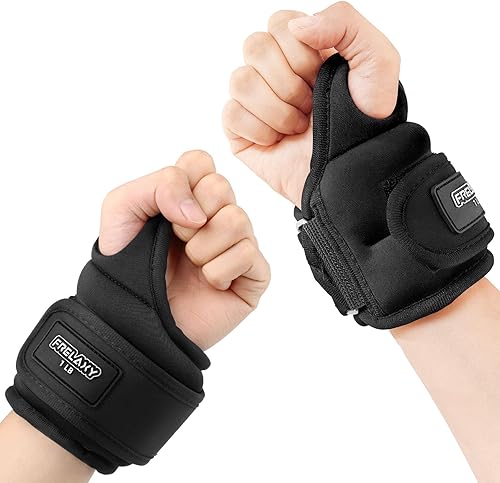 Frelaxy Pesas de muñeca con trabillas para el pulgar para hombres y mujeres, 1 libra, 2, 2 libras, 2 libras, 3 libras, 2 pesas de tobillo, guantes