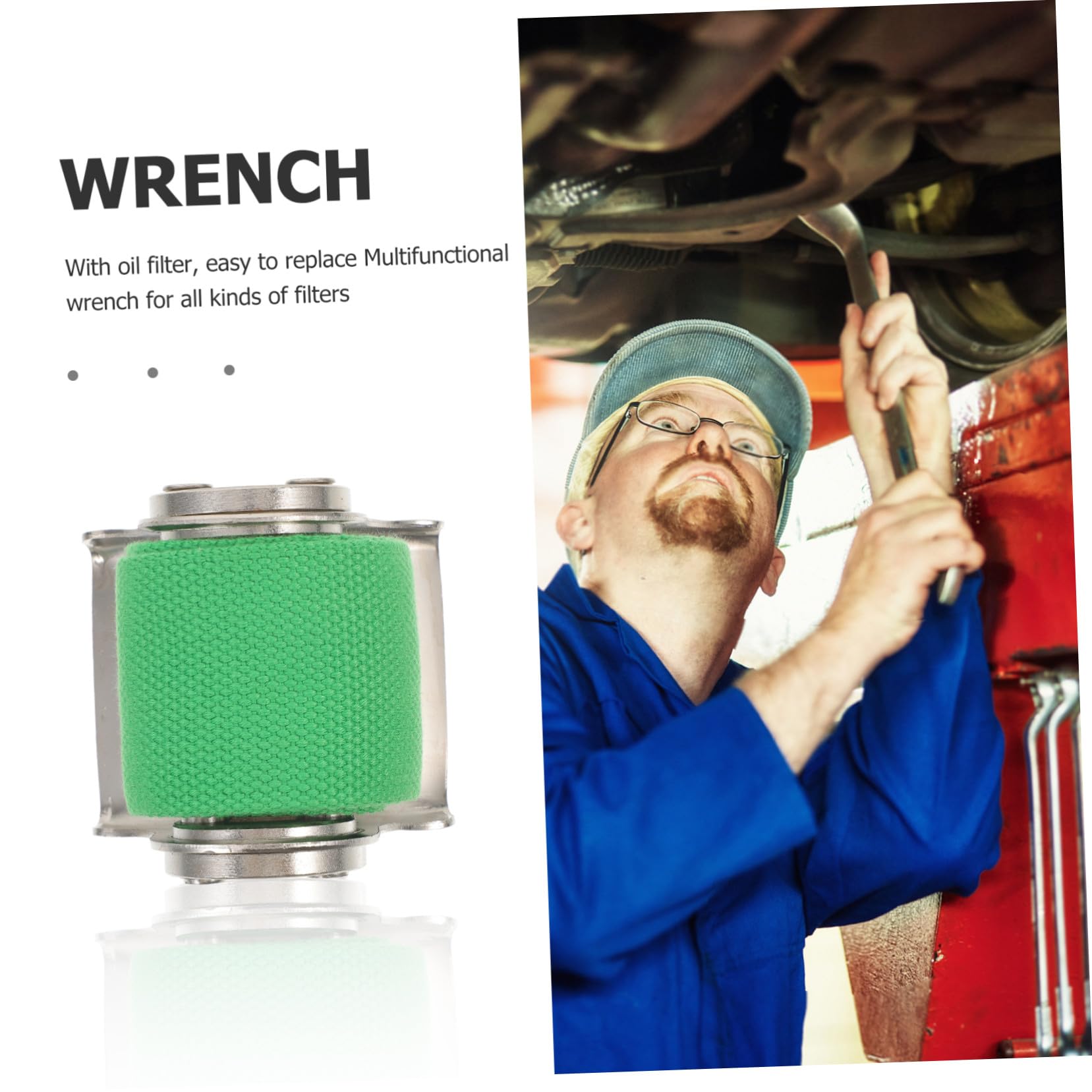 2 Stück Gurtschlüsselsatz aus Grünem Canvas mit Edelstahl Ergonomisches Design und Kompakte Größe für Ölfilter bei Motorradreparaturen und Auto Reparatur