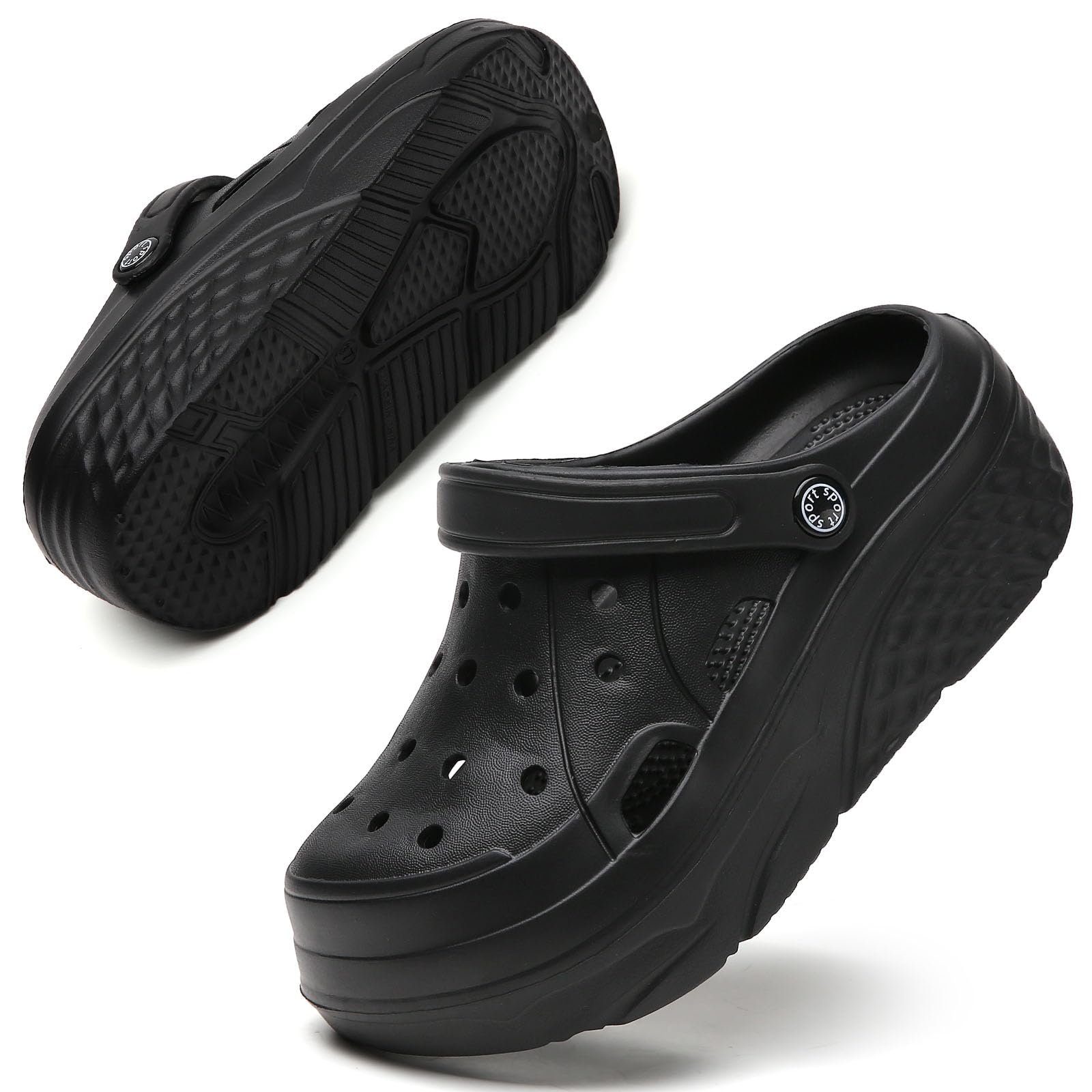 SECHRITE Platform Clogs Garden Shoes Butterfly Series
