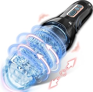 Automatic Male Masturbator Adult Toys, Uoffile Male Sex Toy with 5 Thrusting & Rotating & 10 Vibrating Modes, Mens Sex Toys Masturbation Sex Machine Electric Pocket Pussy Male Stroker Sex Toy for Men