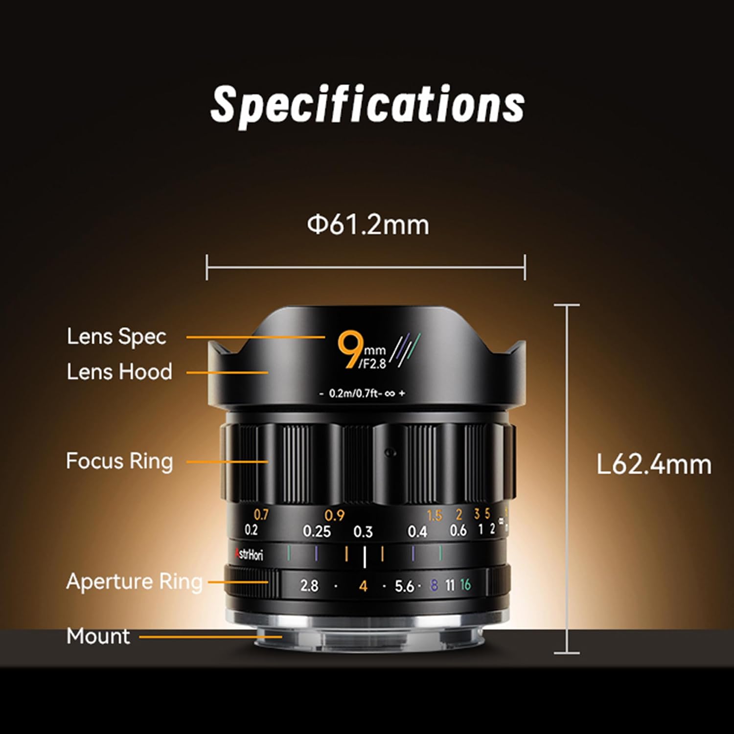 AstrHori 9mm F2.8 Lens APS-C Ultra-Wide Manual Focus Prime Lens for Sony E/Fuji X/Canon RF/Nikon Z/M43 Mount, 111.4° Field of View, Low Distortion, for Landscape&Night Photography (Fit for RF-Mount)