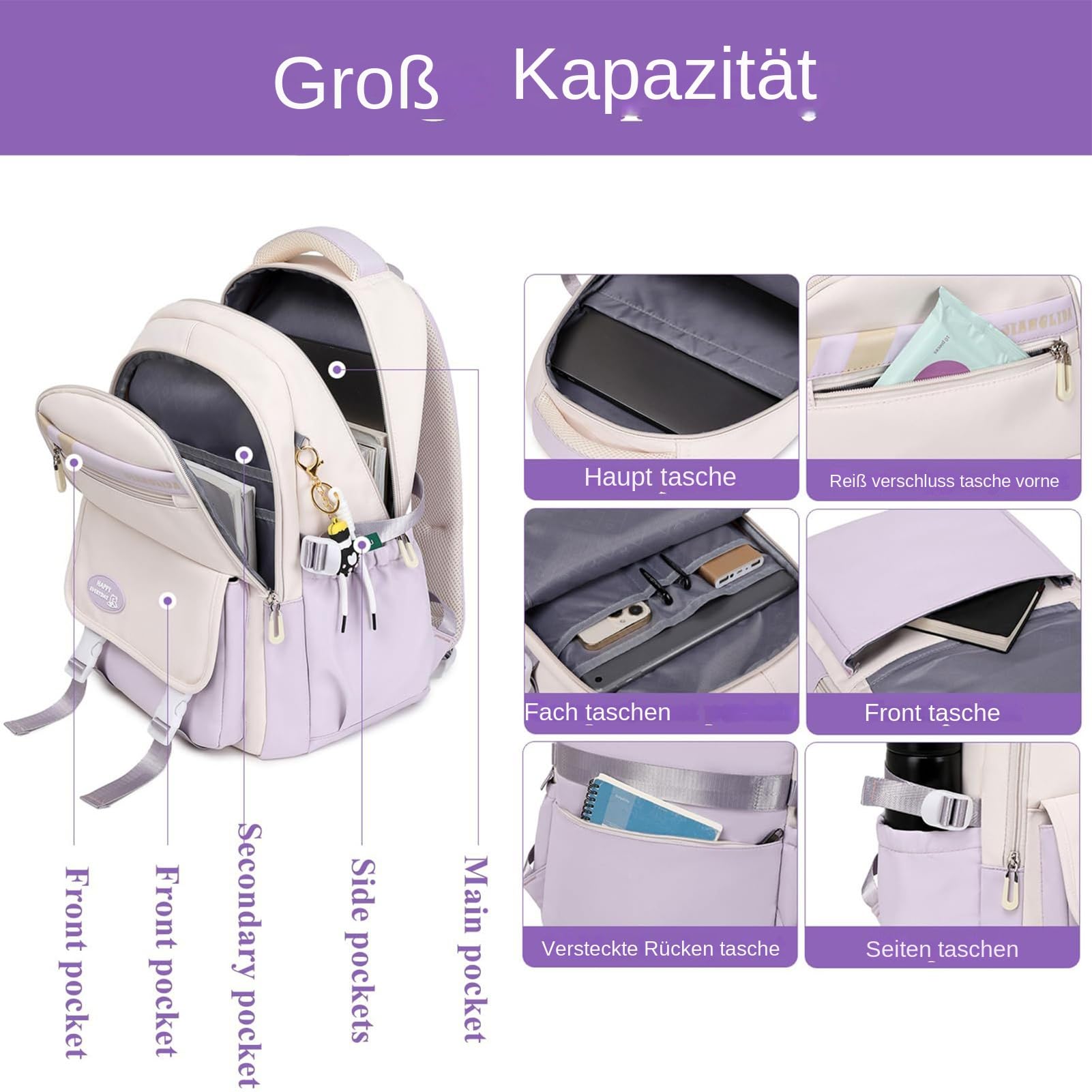 Zestaw plecaka dla dziewczynek Uroczy Tornister Dziecięcy, Torba I Piórnik, | Torba szkolna Dla Przedszkolaków Outdoor Wyprawy Kempingowe I Biwakowe Codzienne Dojazdy Do Szkoły