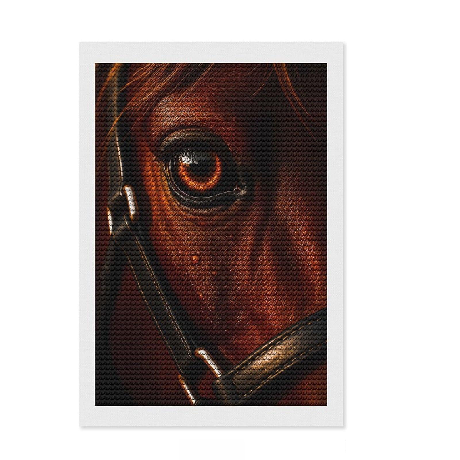 Junmoney Close-up of A Horses Eye Diamond Painting Set 8"x12", Printed Canvas, Finish and Display, Home Wall Decor, Gift Idea, Neat Printed Canvas