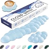 Sushret Cloud Wrist Rest for Keyboard and Mouse, Memory Foam PU Leather Keyboard Wrist Rest with Ergonomic Support, Non-Slip Base, Cute Arm Rest Pad & Palm Cushion, Office Desk Accessory, Blue