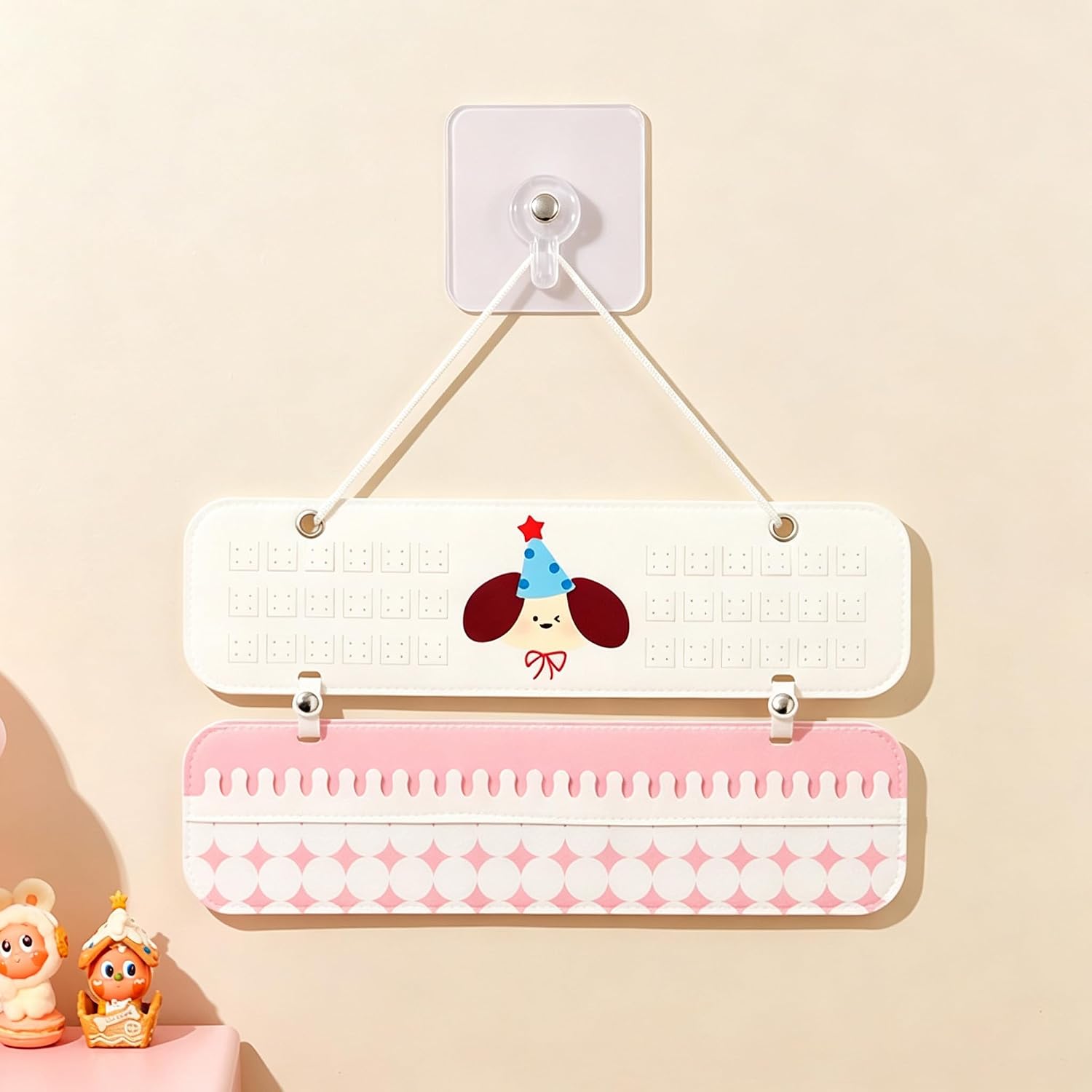 Hanging Wall Mount Necklace & Earring Organizer, Non-Woven Jewelry Display