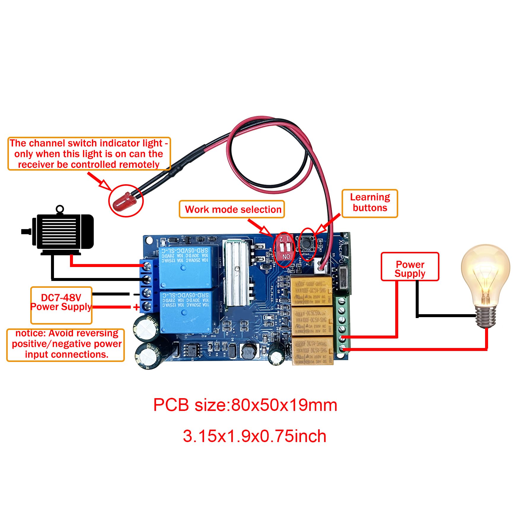 PWM DC Motordrehzahl-Fernbedienungsschalter vorwärts und rückwärts, DC 9 V 12 V 24 V 36 V 48 V 7 A für Zug, Modell, Eisenbahn, Modell, LED-Steuerung (1r1set)