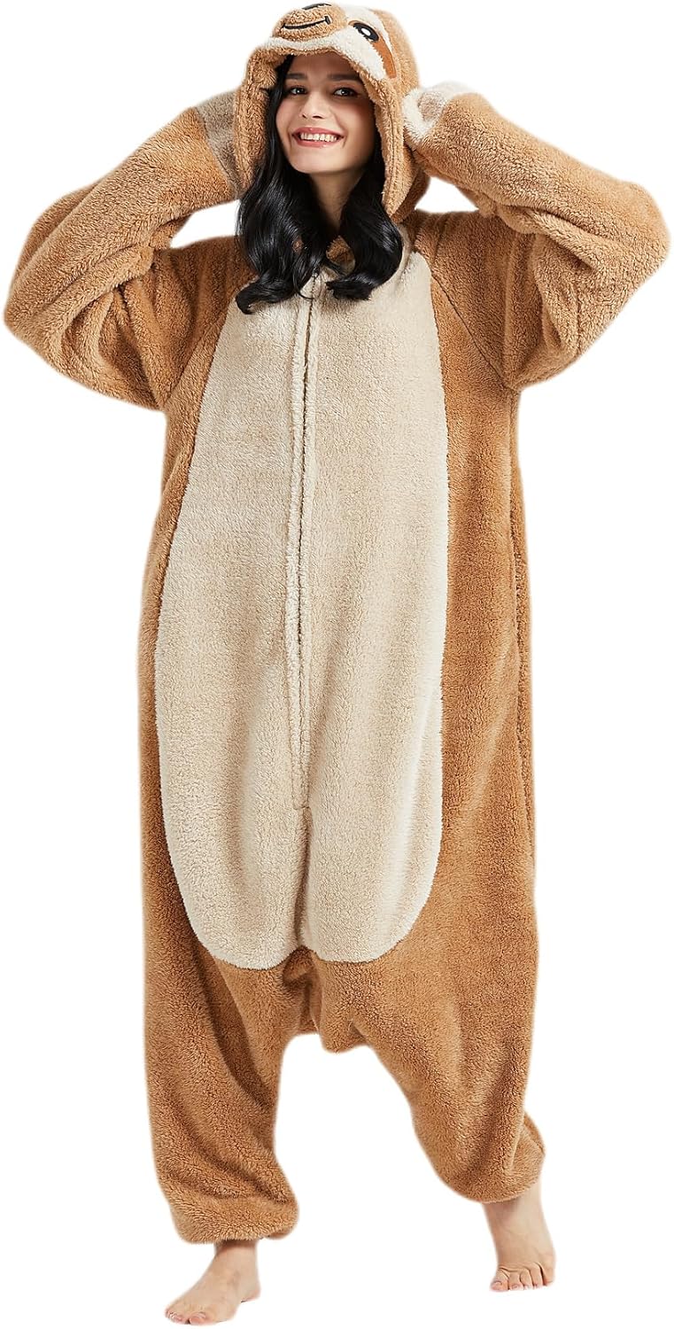 CuteOn Adult Onesie Animal Pajamas One-Piece Cosplay Halloween Costume Christmas Sleepwear for Women Men