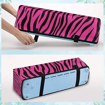 Pink Zebra Pattern Cutting Machine Covers with Storage Pocket, Polyester DIY Die-Cut Machine Cover Dust Cover Carrying Case,21 X 6.5X 5.3inches