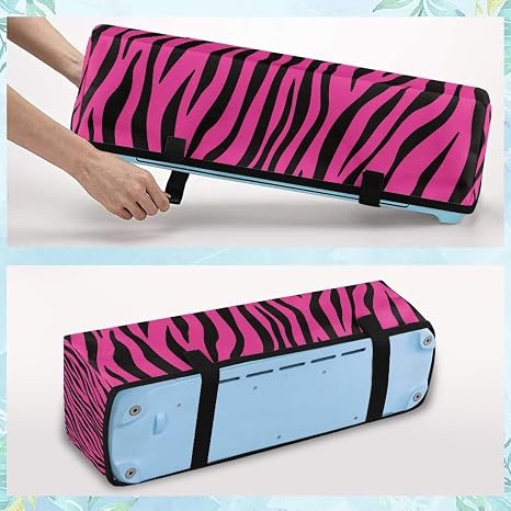 Pink Zebra Pattern Cutting Machine Covers with Storage Pocket, Polyester DIY Die-Cut Machine Cover Dust Cover Carrying Case,21 X 6.5X 5.3inches