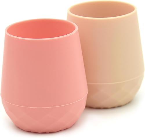 teensy peepsy Vasos pequeños para bebés mayores de 4 meses  Vasos de silicona para bebés de 6 a 12 meses  Tazas de entrenamiento para suministros de