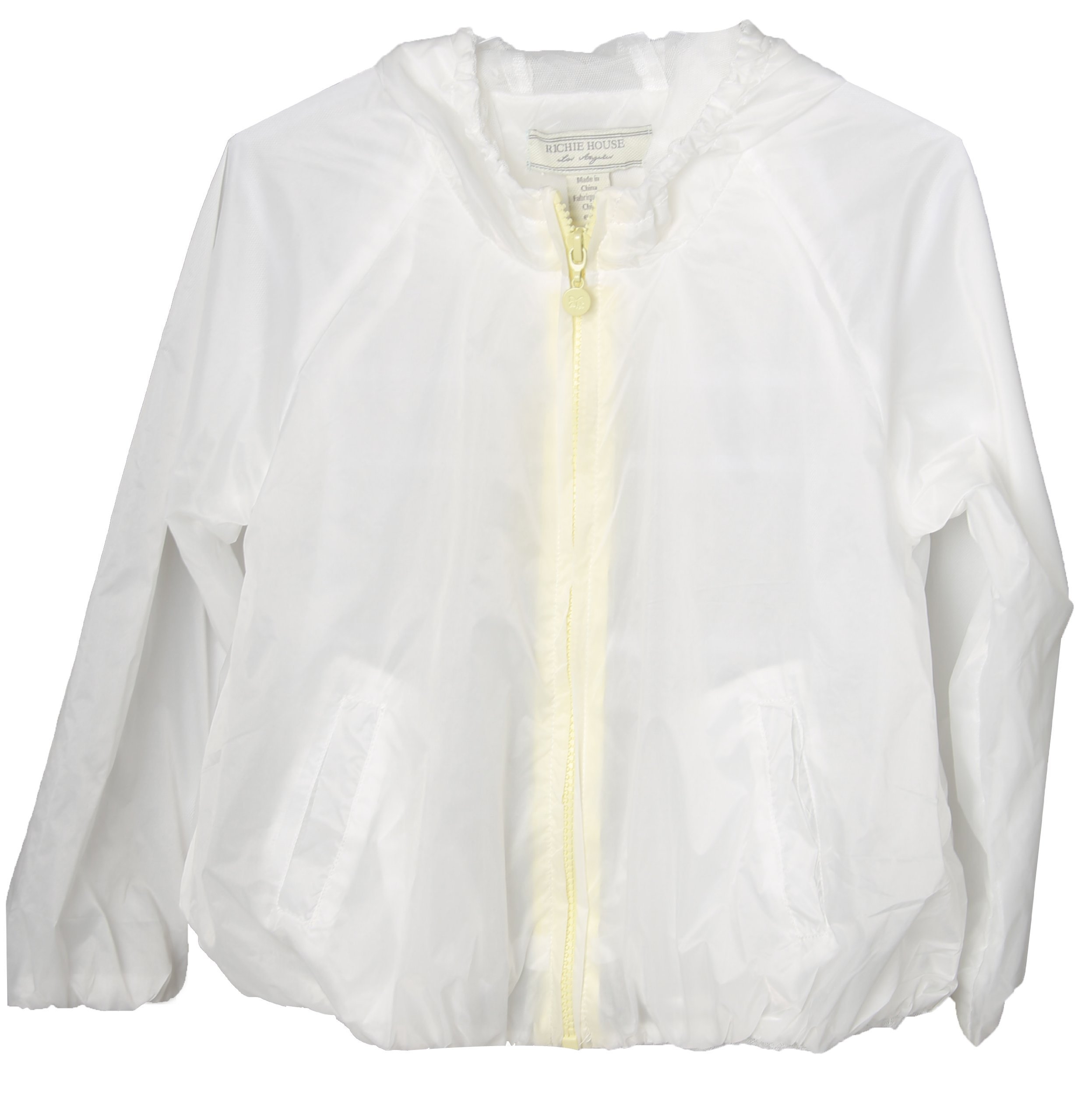 Richie House Little Girls' Translucent White Raincoat with Solid White Lining RH0237-F-4/5