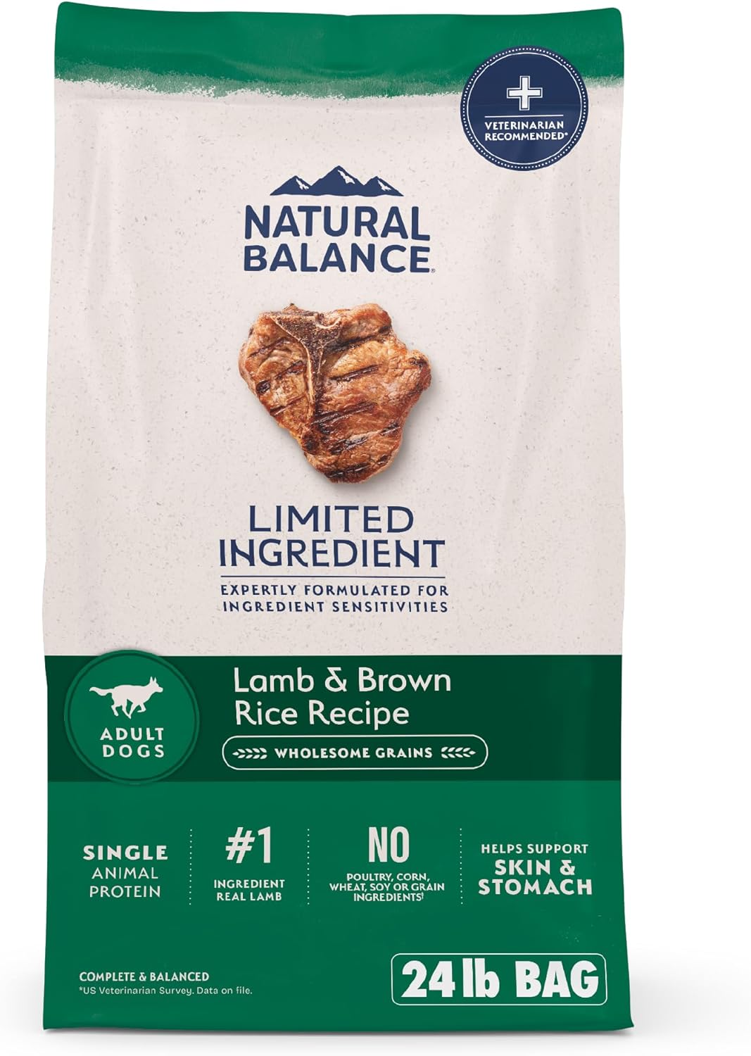 Natural Balance Limited Ingredient Adult Dry Dog Food with Healthy Grains, Lamb & Brown Rice Recipe, 24 Pound (Pack of 1) Natural Balance Limited Ingredient Adult Dry Dog Food with Healthy Grains, Lamb & Brown Rice Recipe, 24 Pound (Pack of 1)