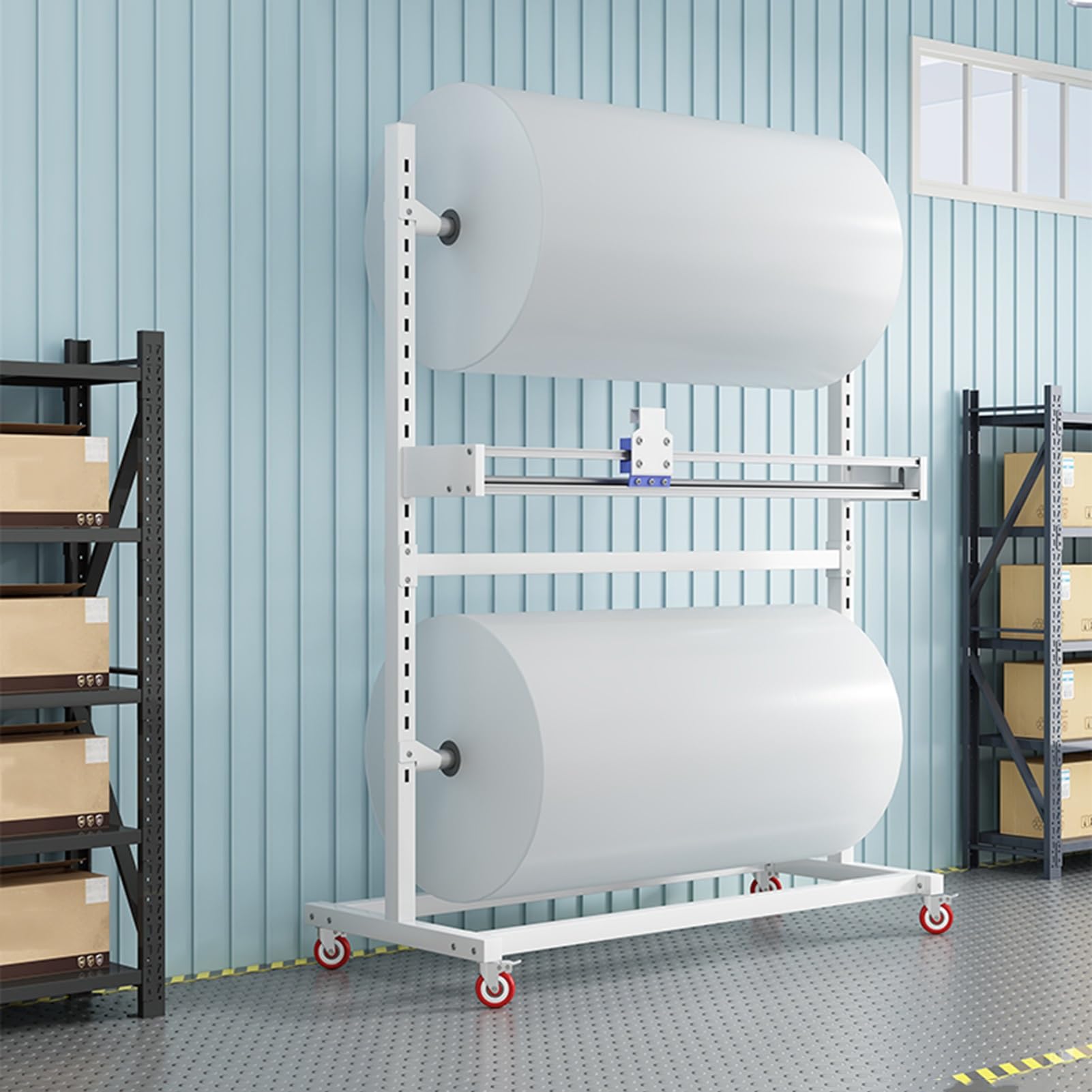 Dispenser di pluriball, involucro di pellicola estensibile indipendente per imballaggio, spostamento e spedizione efficienti
