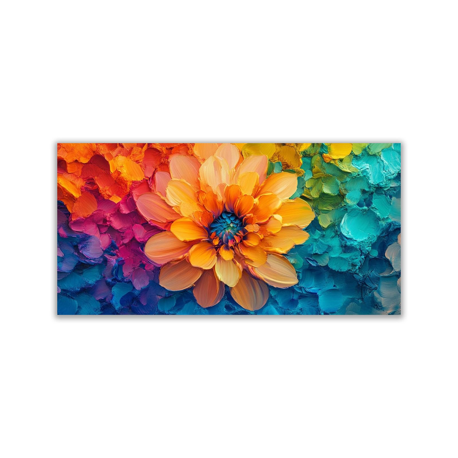 AMXBZC Dekoracja Salon Obrazy Roślin Kolorowe Piękne Kwiaty Plakat Vintage Liście Zielone Liście - Kwiaty Plakat Ścienny Do Sypialni(Pomarańczowy-60x120cm Bez Ramki