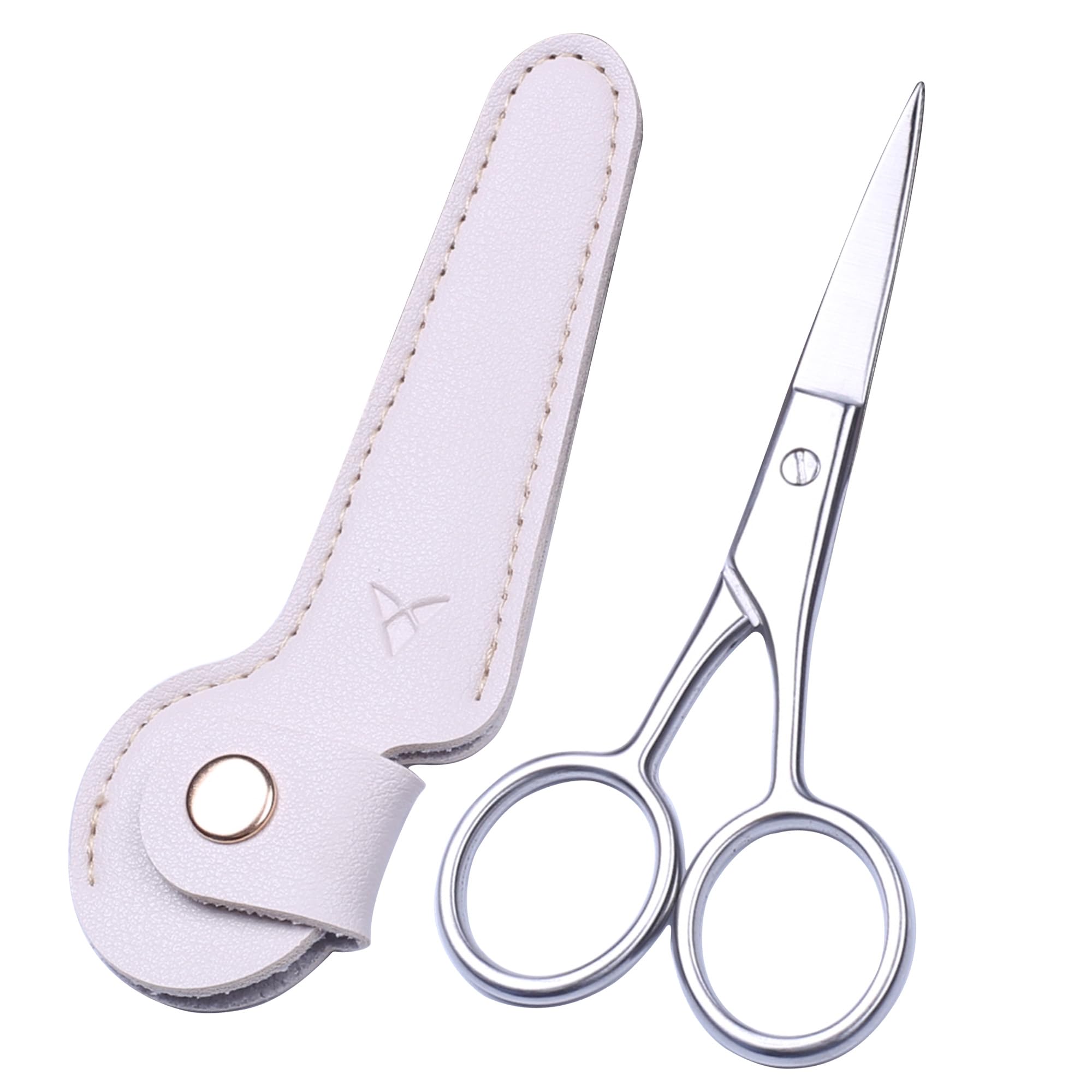 Women's Stainless Steel 4.0" Eyebrow Scissors - Small Beauty Trimmer for Brow & Eyelash and Facial Hair