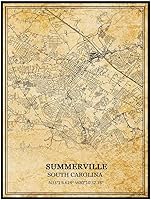 Vista 11 de TANOKCRS Aiken - Póster de mapa vintage de Carolina del Sur, Estados Unidos, arte de pared, diseño de mapa de carretera de la ciudad, regalo