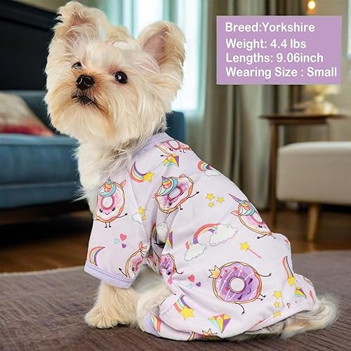 Miniatura 64 de Yikeyo Dog Pajamas for Small Dogs, Soft Thin Pjs Jammies Cat Doggie, Summer Pet Cute Puppy Clothes Outfits Dogs Boy Girl(Donut, L)