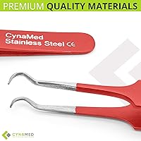 Vista 6 de Pinzas para puntos negros, extractor de comedia quirúrgica y astillas con punta de acero curvada, herramienta ideal para eliminar manchas y acné