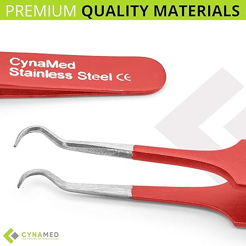 Miniatura 6 de Pinzas para puntos negros, extractor de comedia quirúrgica y astillas con punta de acero curvada, herramienta ideal para eliminar manchas y acné