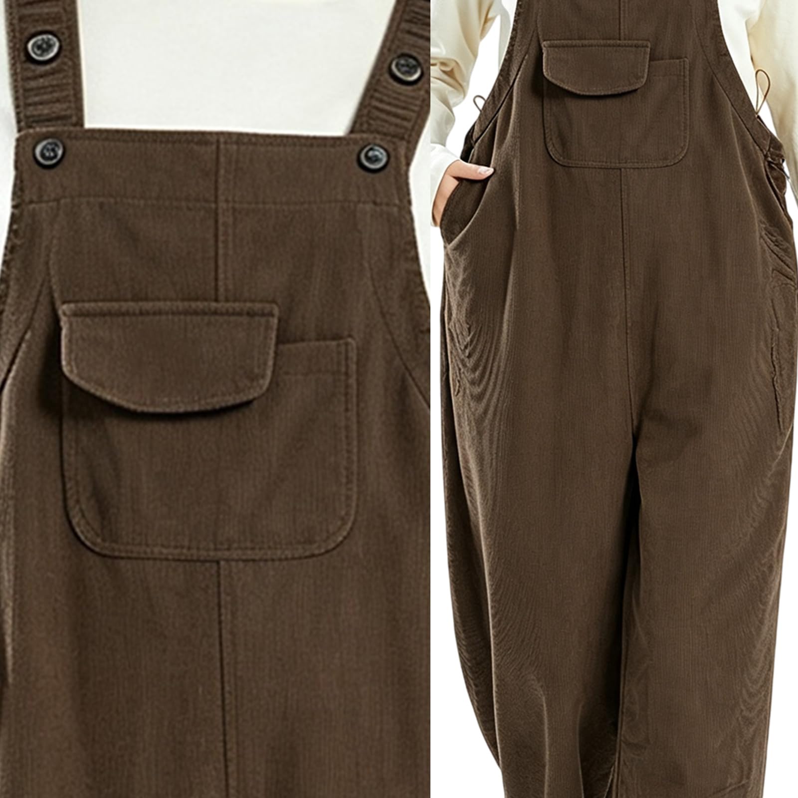 Salopette da Gravidanza Foderata con Multitasche, Dark Grey XL