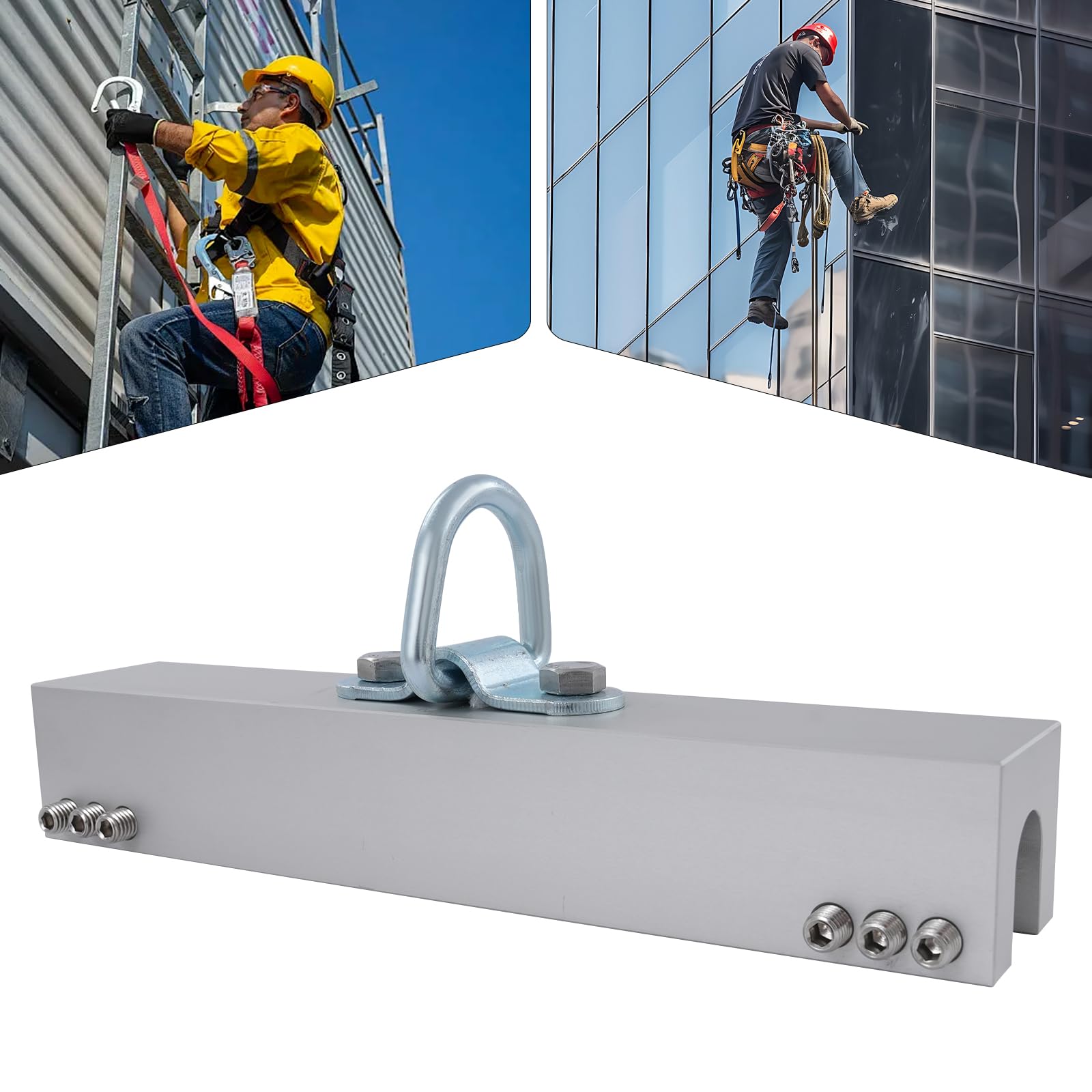 Heavy-Duty Roof Anchor Clamp for Standing Seam Roofing, Corrosion-Resistant Aluminium, 5000lbs Strength, Easy Installation, Compatible with Roof Harness Safety Kit