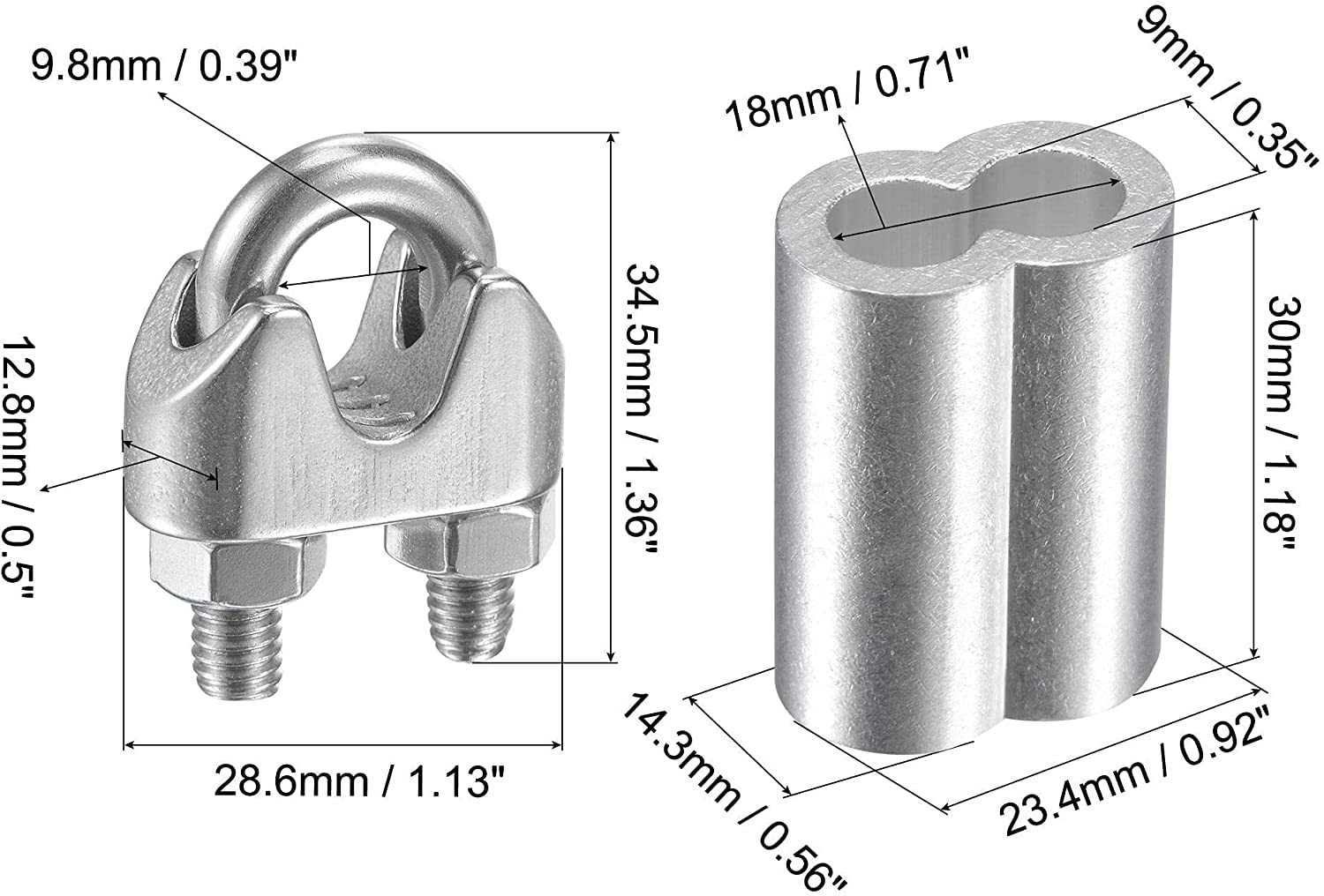 NTE Electronics 04-CCL27509 Nylon Cable Clamp, 0.764