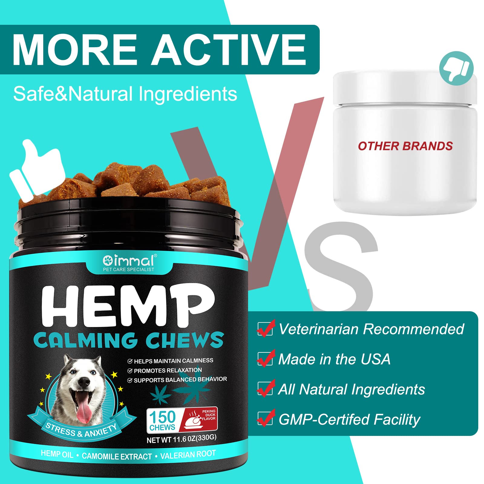 Masticación sedante para mascotas,la masticación calmante más pura para perros,ayuda a promover la relajación,reducir el estrés, masticación suave para mascotas natural,saludable deliciosa(330 gramos)