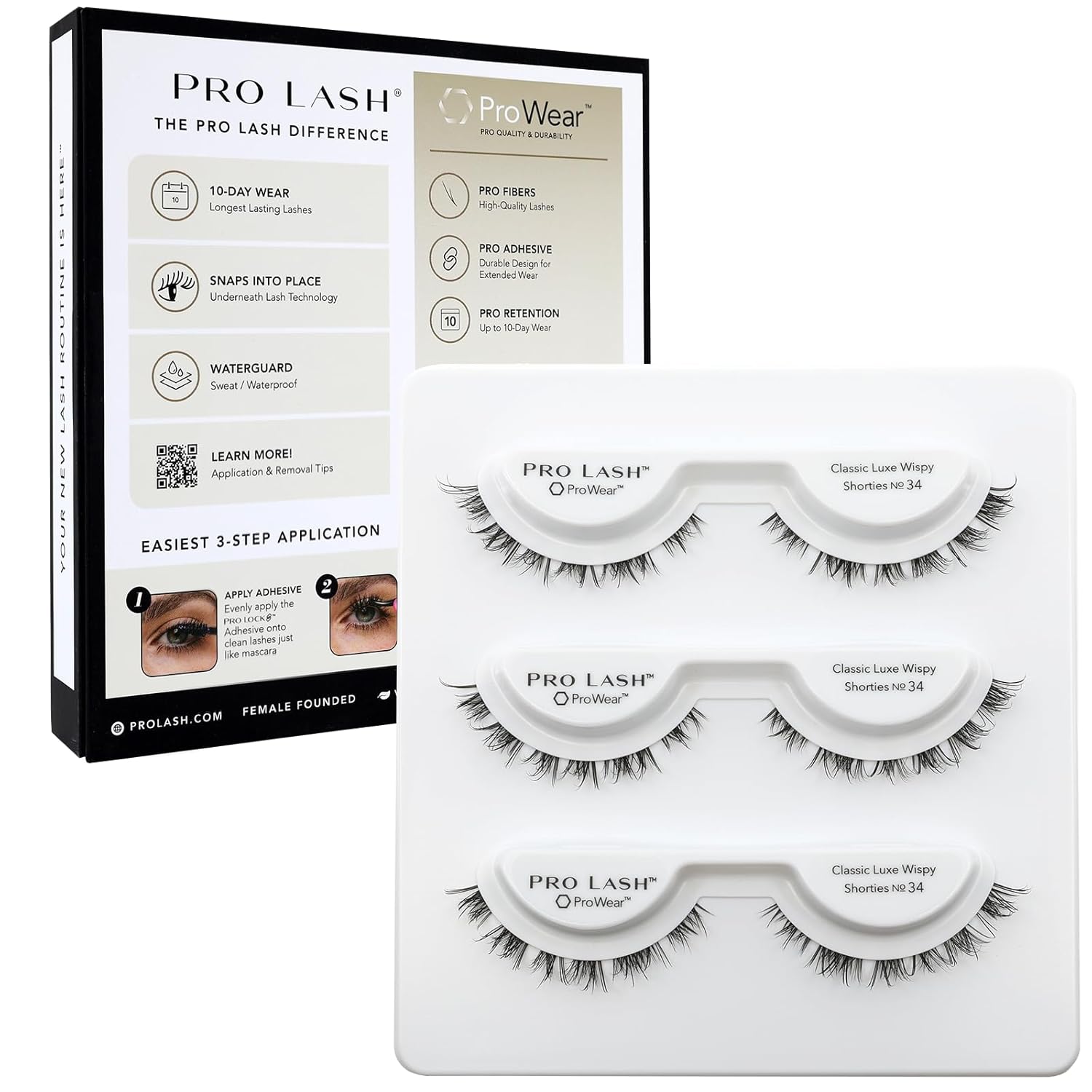 Pro Lash ProWear Professionally Styled Lash Clusters – Easiest to Apply Eyelash Cluster – 10 Day Eyelashes – Waterproof Lashes Clusters – 3 Sets – Classic Luxe Wispy Shorties No. 34 – Black Pro Lash ProWear Professionally Styled Lash Clusters – Easiest to Apply Eyelash Cluster – 10 Day Eyelashes – Waterproof Lashes Clusters – 3 Sets – Classic Luxe Wispy Shorties No. 34 – Black