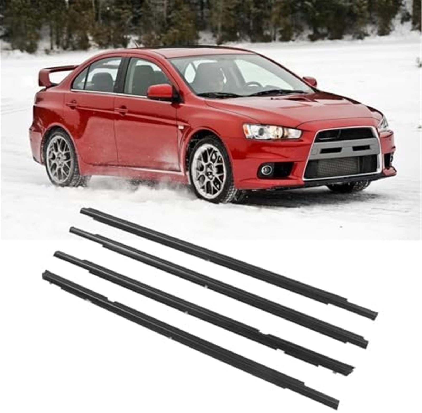 Uszczelka gumowa automatyczna Uszczelka pasek uszczelniający drzwi 5727A005 przednia tylna szyba listwa wykończeniowa, dla Mitsubishi dla Lancer 2008 2017 4 sztuk