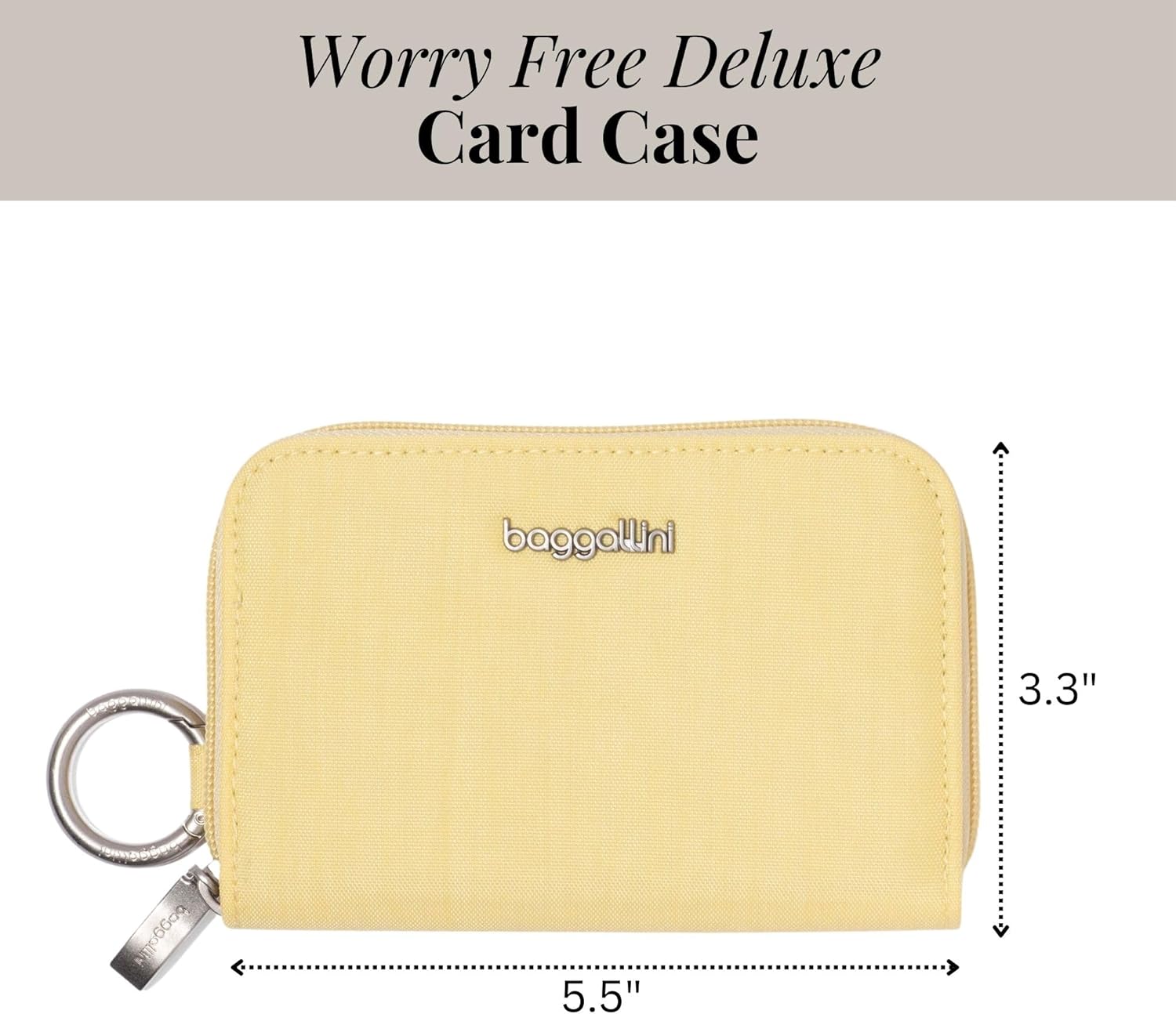 Baggallini Deluxe Card Case - Lightweight 5.5"x3.3" RFID Protected Womens Wallet Card Holder