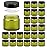 2oz Jars with Lids, HOA Kinh 24 Pack Green Frosted Glass Jars with Lids Empty Cosmetic Containers Round Airtight Glass Jar with Black Lids for Storing Lotions Powders Ointments