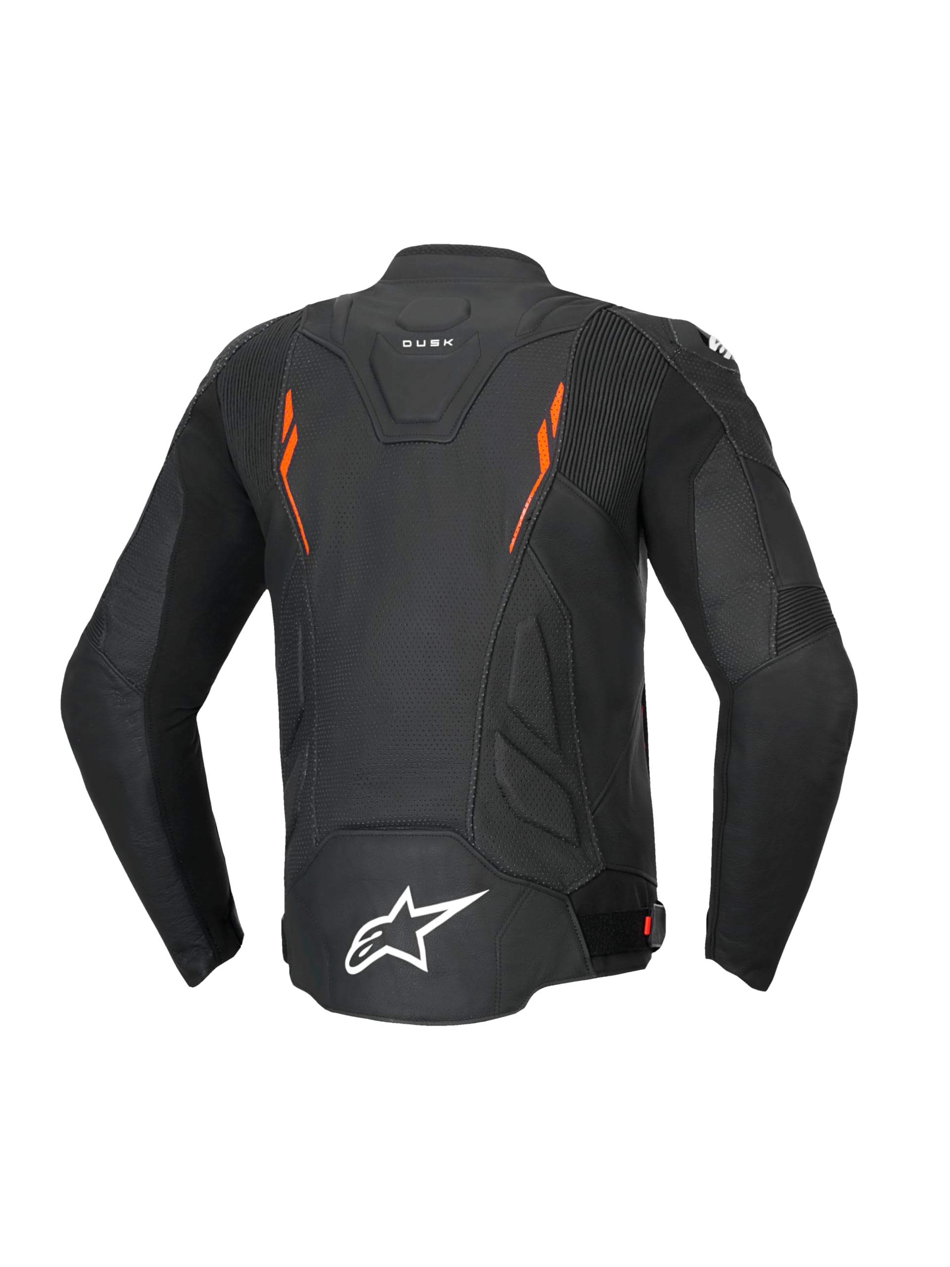 Alpinestars Dusk Airflow perforowana skórzana kurtka motocyklowa, czarny/neonowy czerwony, 46