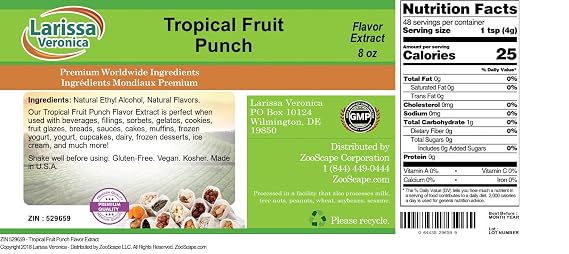 Tropical Fruit Punch Flavor Extract (8 oz, ZIN: 529659) - 2 Pack
